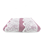 Tex family  Set Asciugamani 1+1 Pizzo Macramè Malika Rosa, Puro Cotone, Made in Italy, Idea Regalo