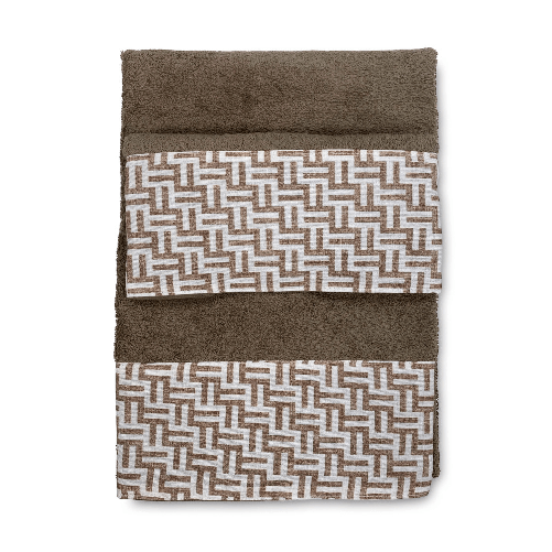 Tex family SET asciugamani con bordo FASHION Beige in puro cotone Made in Italy