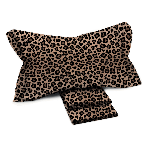 Tex family Completo lenzuola matrimoniale in Puro Cotone 2 piazze fantasia leopardata