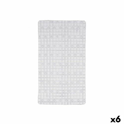 Berilo Tappetino Antiscivolo da Doccia Quadri Trasparente PVC 67,7 x 38,5 x 0,7 cm (6 Unità)