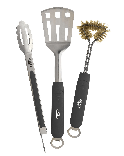 Napoleon set utensili barbecue travelq 70024 3 pezzi acciaio inox nero