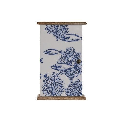 Home ESPRIT Armadietto portachiavi Home ESPRIT Azzurro Bianco Naturale 18 x 7,5 x 28 cm