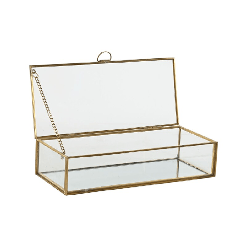 Home ESPRIT Scatola-Portagioie Home ESPRIT Dorato Metallo Cristallo 23 X 10 X 5,5 cm