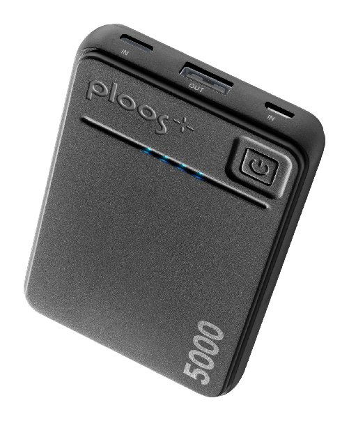 Ploos power bank 5000mah bianco - caricabatterie portatile 1 usb-a 2 ingressi
