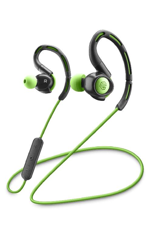 Music sound auricolare bluetooth sportivo ipx4 verde ergonomico per attività fisica