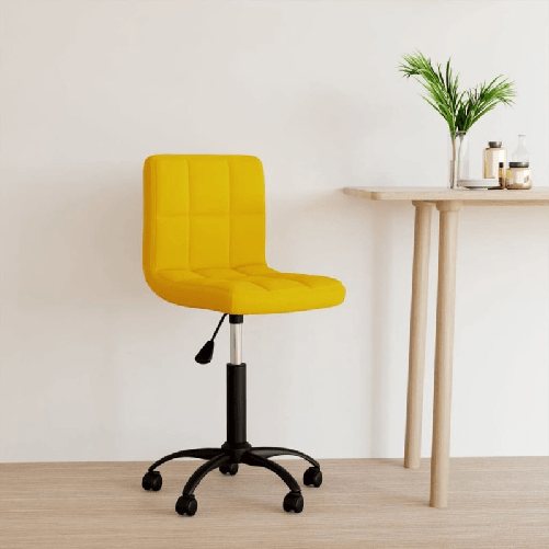 VidaXL Sedia da Ufficio Girevole Giallo Senape in Velluto