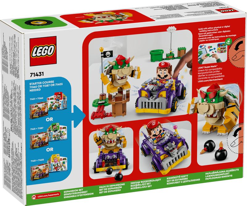 LEGO-Super-Mario-71431-Pack-di-Espansione-Il-Bolide-di-Bowser-Giochi-Bambini-8--Anni-con-Personaggio-e-Macchina-Giocattolo