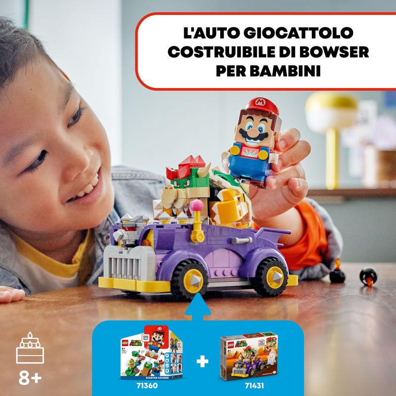 LEGO-Super-Mario-71431-Pack-di-Espansione-Il-Bolide-di-Bowser-Giochi-Bambini-8--Anni-con-Personaggio-e-Macchina-Giocattolo