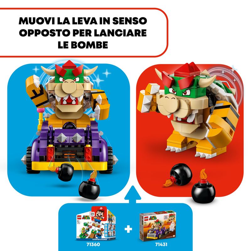 LEGO-Super-Mario-71431-Pack-di-Espansione-Il-Bolide-di-Bowser-Giochi-Bambini-8--Anni-con-Personaggio-e-Macchina-Giocattolo