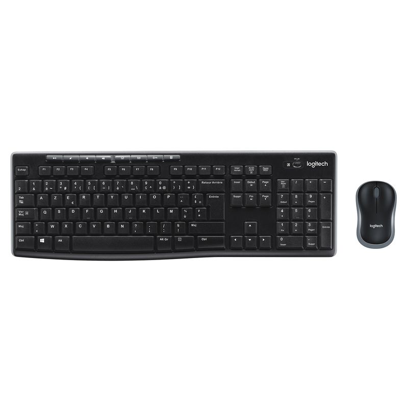 Logitech-Wireless-Combo-MK270-tastiera-Mouse-incluso-USB-AZERTY-Belga-Nero