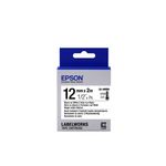 Epson Nastro fondo Bianco per testo Nero, resistente alle alte temperature 12/2 LK-4WBH