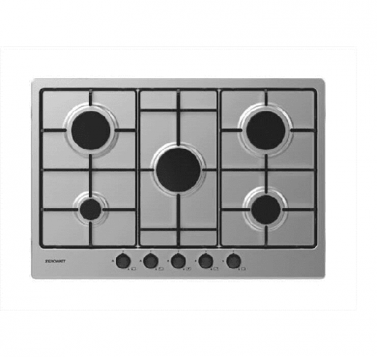 Zerowatt zhw7cx piano cottura ad incasso a gas 5 fuochi inox da 75 cm comandi frontali