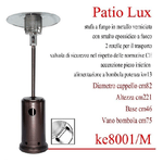 Ke grill ke8001/m stufa a fungo patio per esterni colore marrone a gas bombola trasportabile potenza 13 kw