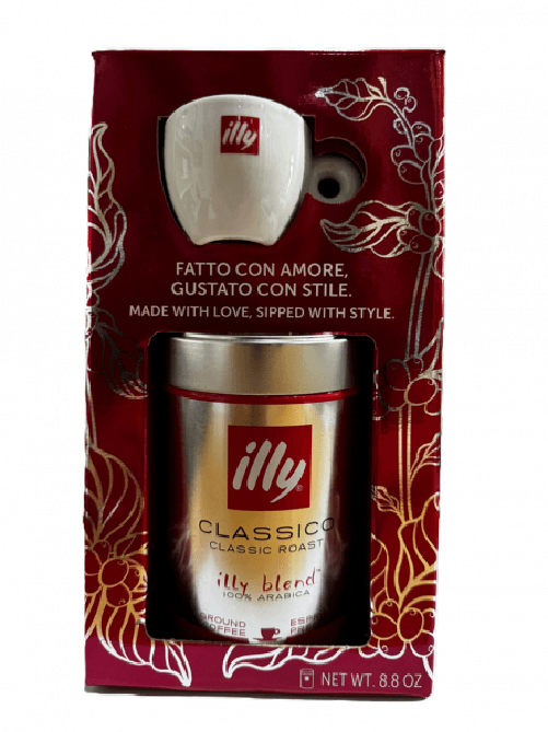 Illy Kit illy 1 tazzina + 250 gr. caffè macinato tostatura arabica classico