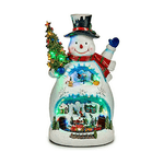 Krist+ Decorazione 25,5 x 47 x 29 cm Pupazzo di Neve Paese Bianco Resina