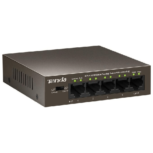 Tenda-TEF1105P-switch-di-rete-Gestito-Fast-Ethernet--10-100--Supporto-Power-over-Ethernet--PoE--Marrone