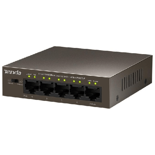 Tenda-TEF1105P-switch-di-rete-Gestito-Fast-Ethernet--10-100--Supporto-Power-over-Ethernet--PoE--Marrone