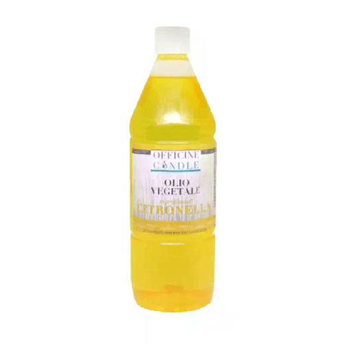 Officine candle Olio vegetale alla citronella per torcia fiaccola scaccia repellente zanzare 1Lt