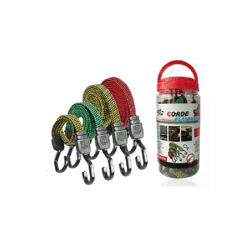 Generico Corda fune elastica piatta portapacchi resistente con ganci 10 Pezzi 4 misure