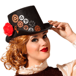 BigBuy Carnival Cappello Steampunk Nero