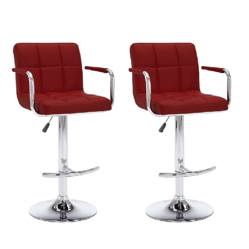 VidaXL Sgabelli da Bar 2 pz Rosso Vino in Similpelle
