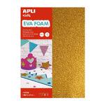 Apli Confezione da 10 Glitter Eva Rubber A4 - Spessore 2 mm - Impermeabile - Termoformabile - Colori Assortiti