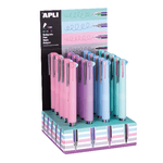 Apli Collezione Gel Nordik APPI Boligrafos Expositor - 20 unità - Soft Touch Finish in silicone