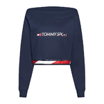 Tommy Hilfiger Felpa senza Cappuccio Donna Tommy Hilfiger Crop V Neck Blu scuro