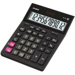 Casio GR-12C Calculadora de Sobremesa - Pantalla LCD de 12 Digitos - Alimentacion Solar y Pilas - Color Negro