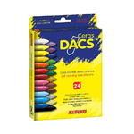 Alpino Pack 24 Cere Colorate Dacs - Texture Cremosa - Miscelabili - Pittura Morbida e Coprente - Colori Assortiti