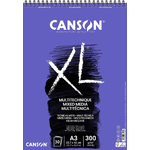 Canson XL Mix Media Drawing Bloc 30 Fogli A3 - Grano strutturato - Microperforado a spirale - 21x29,7 cm - 300 g - color