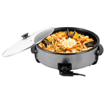 Muvip Pizza Pan Paella Maker 1500W - Piastra Antiaderente - Coperchio in Vetro - Termostato Removibile con Regolatore di