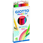 Giotto Colors 3.0 Pacchetto di penne esagonali a 24 colorate - Mina 3 mm - Wood - Colori assortiti