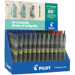 Pilot espositore 60 penne a sfera retrattili B2P Ecoball BeGreen + 10 gel B2P BeGreen - 8664% plastica riciclata - ricaricabile - colori assortiti