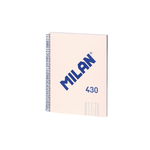 Milan Cuaderno Espiral Formato A4 Cuadricula 5x5mm - 80 Hojas de 95 gr/m2 - Microperforado, 4 Taladros - Color Beige