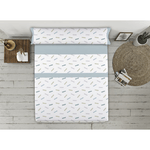 Tejidos Reina Set di Lenzuola Tejidos Reina Tetris Azzurro Bianco Matrimoniale