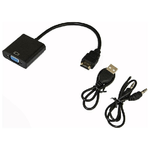 Link adattatore hdmi maschio a vga femmina con audio 3,5 mm e alimentazione usb