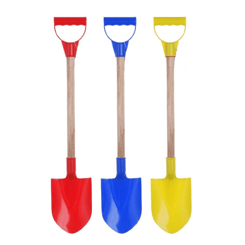 TrAdE Shop Traesio  Pala Da Spiaggia Mare Giardino Gioco Vanga Colorata Con Manico In Legno Da 60 Cm 618562 -