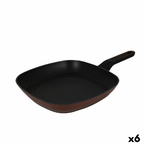 Quttin Padella griglia liscia Quttin Sahara Alluminio Forgiato Marrone 48 x 29 x 4,5 cm (6 Unità)