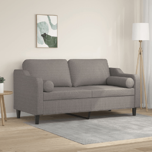 VidaXL Divano a 2 Posti con Cuscini Tortora 140 cm in Tessuto