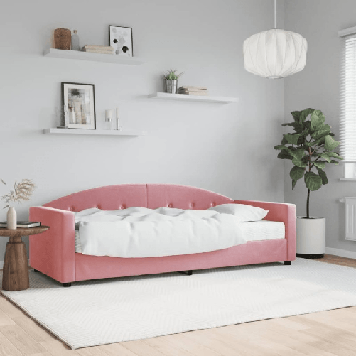 VidaXL Divano Letto con Materasso Rosa 80x200 cm in Velluto