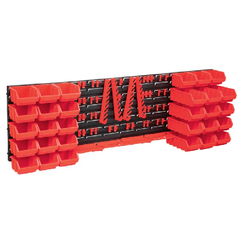 VidaXL Kit Contenitori 80 pz con Pannelli a Parete Rosso e Nero