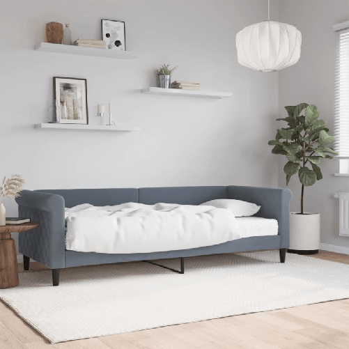 VidaXL Divano Letto con Materasso Grigio Scuro 80x200 cm in Velluto
