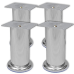 VidaXL Set 4 gambe rotonde per sofa cromate 120 mm