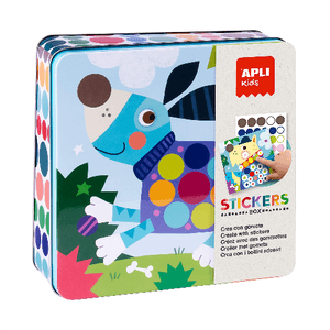 Apli Giochi Applit Gomet in Metal Box - Include 8 fogli illustrati e 8 fogli di gomet rimovibili