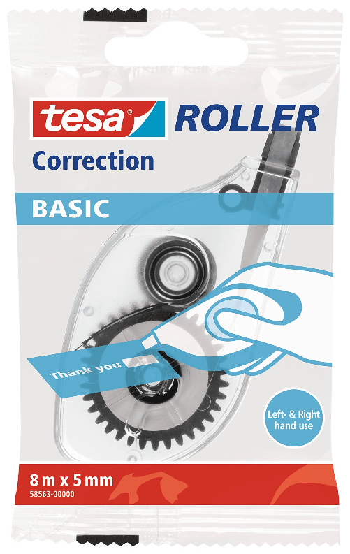 Tesa correttore a nastro 5mm x 8m bianco - correzione asciutta riscrivibile