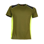 Fratelliditalia.org  T-shirt elasticizzata mezza manica dettagli alta visibilita verde e arancio