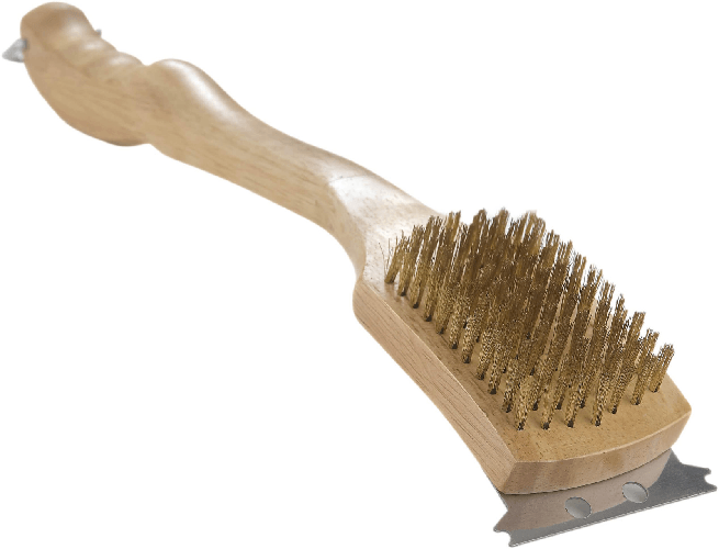 Napoleon spazzola per barbecue 62028 setole ottone manico legno per pulizia griglia