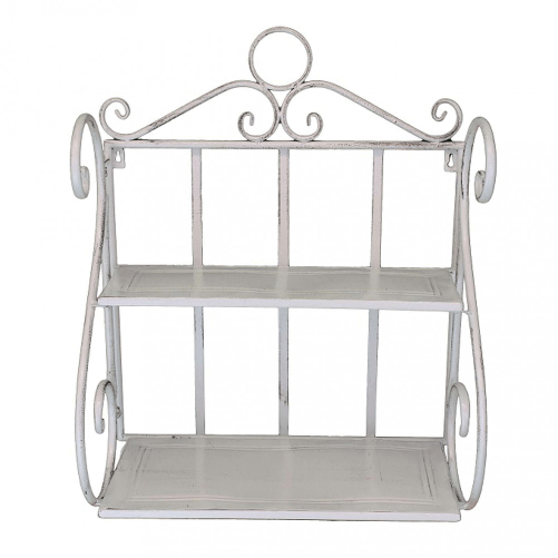 MILANI HOME ISABELLE - mensola 2 piani stile provenzale in ferro verniciato