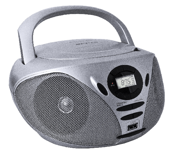Schaub lorenz radio cd portatile argento con lettore mp3 usb radio ukw e aux-in